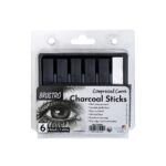 Brustro Compressed Carre Charcoal Sticks - Set of 06 Sticks in their blister packaging.