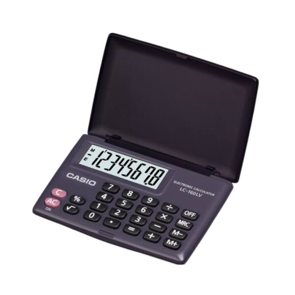 The Casio LC-160LV calculator with its 8-digit display.