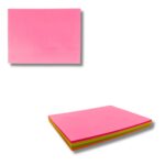 A stack of Cramly Neon Sticky Notes (3x4 inches) in assorted neon colours.