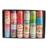 A set of 5 Multicoloured Foil Print Washi Tapes displayed showing various colours and patterns.