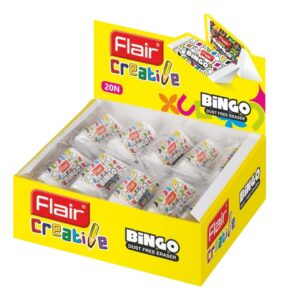 Flair Creative Bingo Dust Free Eraser showcasing its triangular shape.