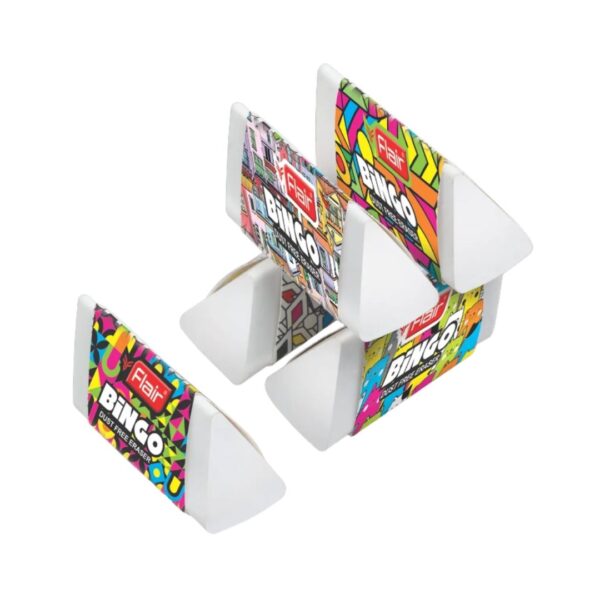 Flair Creative Bingo Dust Free Eraser showcasing its triangular shape.