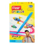 Flair Creative Brush Pens - 06 Shades set, displaying the pens and their flexible brush tips.