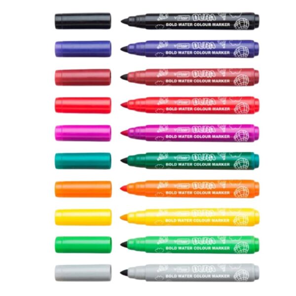 Close-up of a Flair Creative Dura Bold Water Colour Marker's bullet tip.