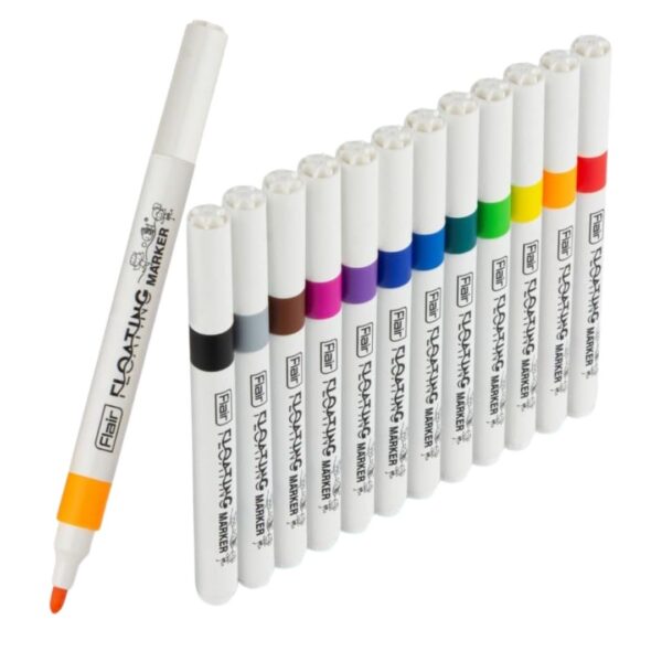 Flair Creative Floating Markers - 12 Shades set, displaying the markers.