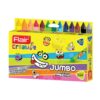 Flair Creative Jumbo Wax Crayons - 12 Shades pack, showing the triangular shape and jumbo size.