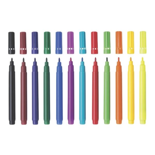 Flair Creative Miniz Sketch Pens - 12 Shades set, displaying the small pens in their bright colours.