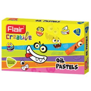 Flair Creative Oil Pastels - 12 Shades set, displaying the vibrant colours.