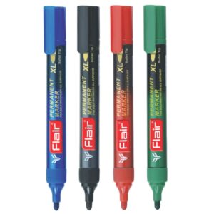 Flair Permanent XL Marker in blue, showcasing its large size.