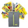 Flair Creative Premium Kit with the backpack open, displaying all the art supplies neatly arranged.