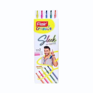 A pack of 5 Flair Creative Sleek Hi-Lighters in various fluorescent colours.
