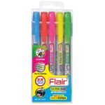 Flair Ultra Soft Wax Gel Hi-Lighter - 05 Colours Pack, displaying the five highlighters and their flat tips.