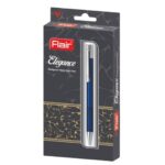 Flair Elegance Ball Pen showcasing its stylish long clip and chrome-plated parts in various colors.