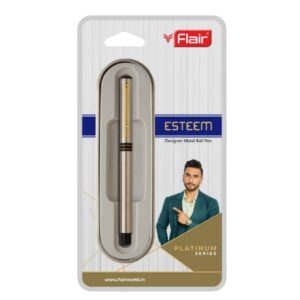 Flair Esteem Metal Ball Pen in a gift box, emphasizing its gifting appeal.