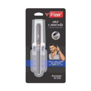 Flair Inky Carbonix Fountain Pen showcasing its elegant carbonix-inspired design, with 2 ink cartridges