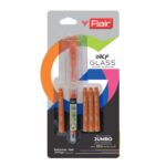 Flair Inky Glass Fountain Pen, showing its transparent body with ink visible inside.