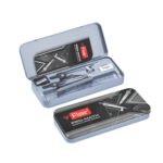 Flair Pro-Math Geometry Box opened, displaying all instruments.