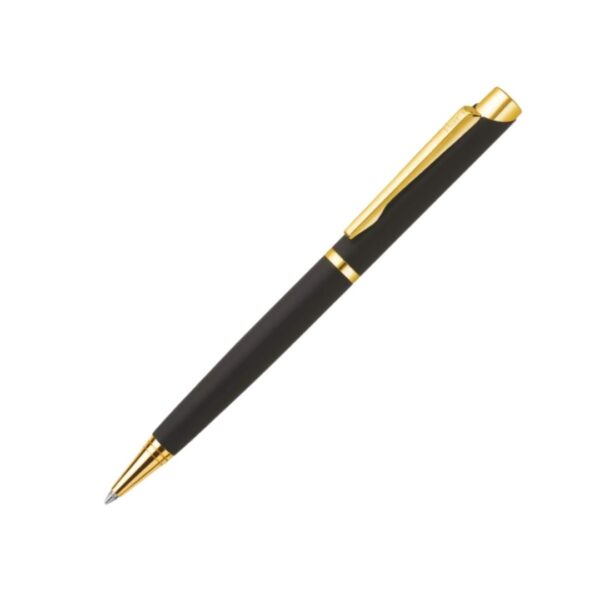 Flair Taurus Metal Ball Pen highlighting its bold gold finish parts and sturdy design.