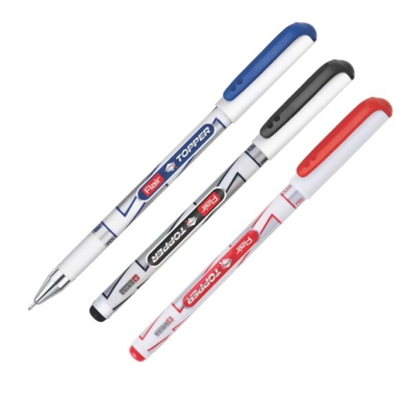 Flair Topper Ball Pen with smooth ink flow for exam writing.