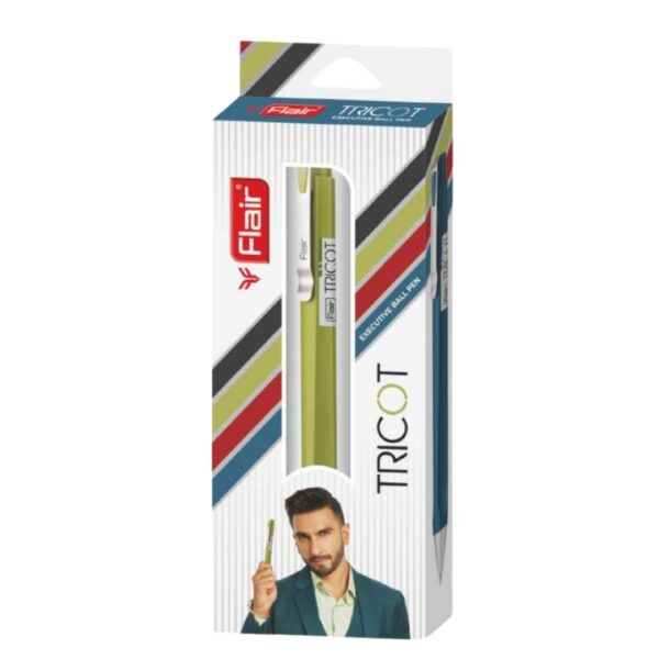 Flair Tricot Executive Ball Pen showcasing its satin silver clip and stunning matte body.