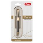 Flair Violin Metal Ball Pen showcasing its classic design with blue ink.