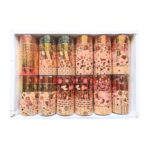 A set of 5 Golden Theme Assorted Designs Washi Tapes rolls, displaying various patterns with golden elements.