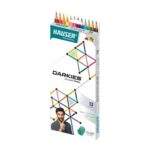Hauser Darkies Colour Pencils - 12 Shades set, showcasing the colours and hexagonal shape.