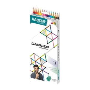Hauser Darkies Colour Pencils - 12 Shades set, showcasing the colours and hexagonal shape.