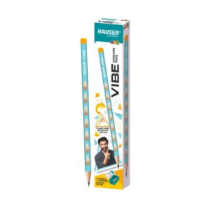 Hauser Vibe Pencils arranged neatly in their packaging, emphasizing the "Pack of 10" and "High Quality Leads" features, available for purchase online in Rajasthan.
