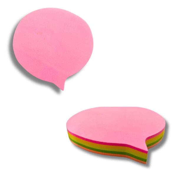 A stack of JC Round Comment Shape Stick Notes in assorted neon colours.