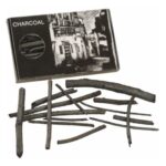 A set of Khyati Burnt Natural Charcoal Sticks displayed in various sizes.