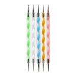 The Mandala Art Tool with Embossing Stylus Set of 5 laid out to show different ball sizes.