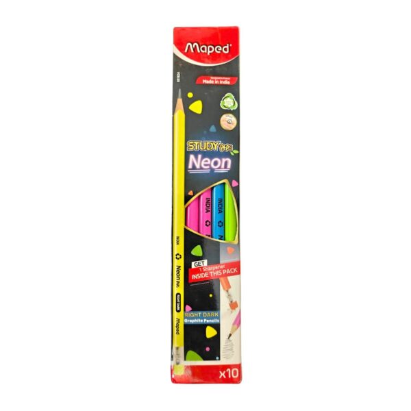 The Maped StudyPeps Neon Pencil - Pack of 10 packaging