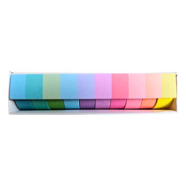 A set of 10 Multicoloured Plain Washi Tapes showing various solid colours.