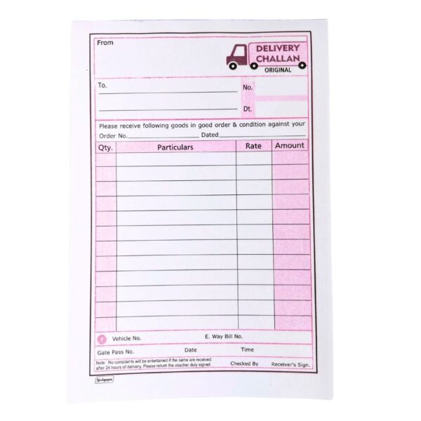 The Neelgagan Big Challan Book stacked with other business documents.