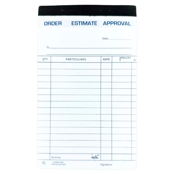 A Neelgagan Estimate Pad (Small) being used at a client's location.