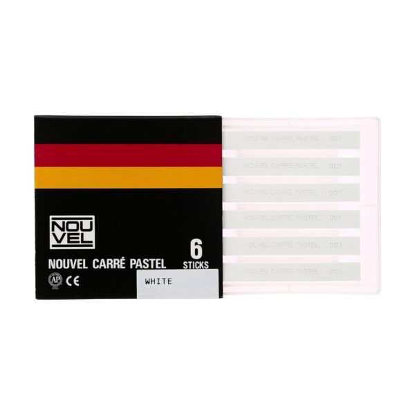 A pack of Novel Carré Pastel Single Color - White, 6 Sticks.