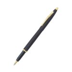 The Pierre Cardin Kriss Japan Black Roller Pen, highlighting its guilloché finish.