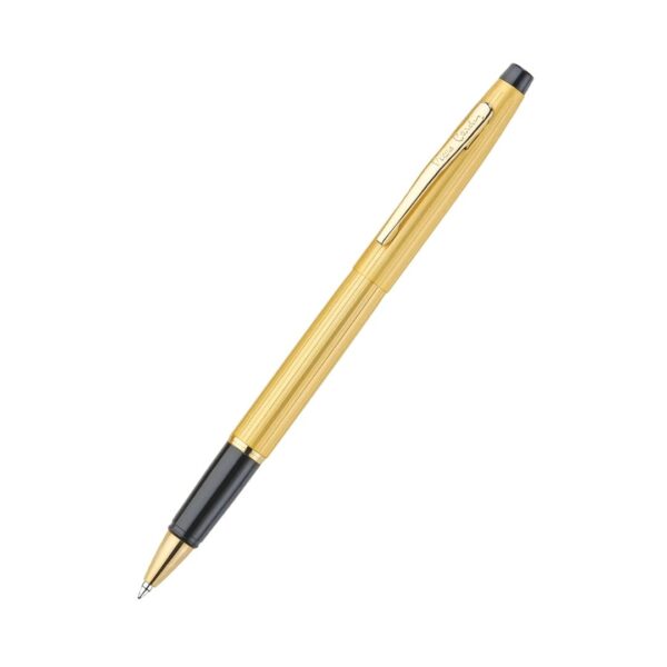 The Pierre Cardin Kriss Satin Gold Exclusive Roller Pen in its elegant gift box.
