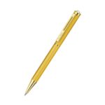The Pierre Cardin Pearl Satin Gold Ball Pen, highlighting its guilloché finish.
