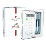 Pierre Cardin, White Stallion Set, Ball Pen, Retractable Pen, Calculator, White Body, Office Stationery, School Supplies, College Supplies, Gift Set, Professional Gift, Student Gift, Smooth Writing, Check Correct Calculator