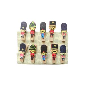A set of Soldiers Wooden Clips displaying various soldier figures.