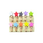 A set of Stars Wooden Clips displaying various star shapes.