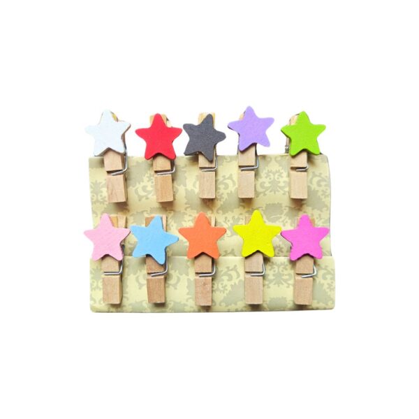 A set of Stars Wooden Clips displaying various star shapes.