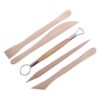 The Wooden Polymer Clay Sculpting Tools Set of 5 neatly arranged.
