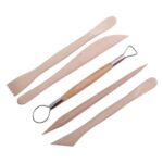 The Wooden Polymer Clay Sculpting Tools Set of 5 neatly arranged.