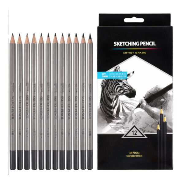 The Worison Sketching Pencil - 12 Shade set in its metal tin box.