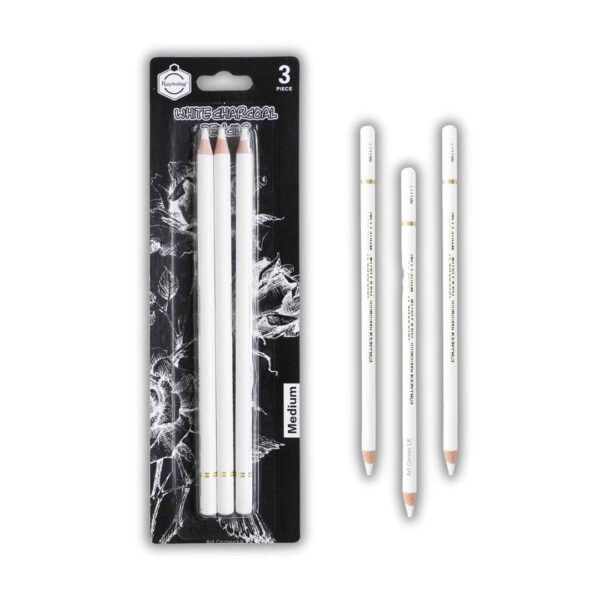 The White Charcoal Pencil - Set of 03 packaging.