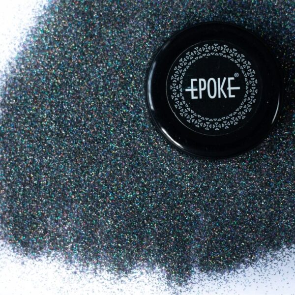 Epoke Black Holographic Fine Glitter 15 gms container.