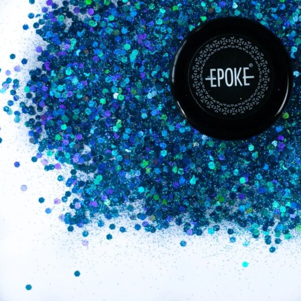 Epoke Blue Mix Glitter 15 gms container.